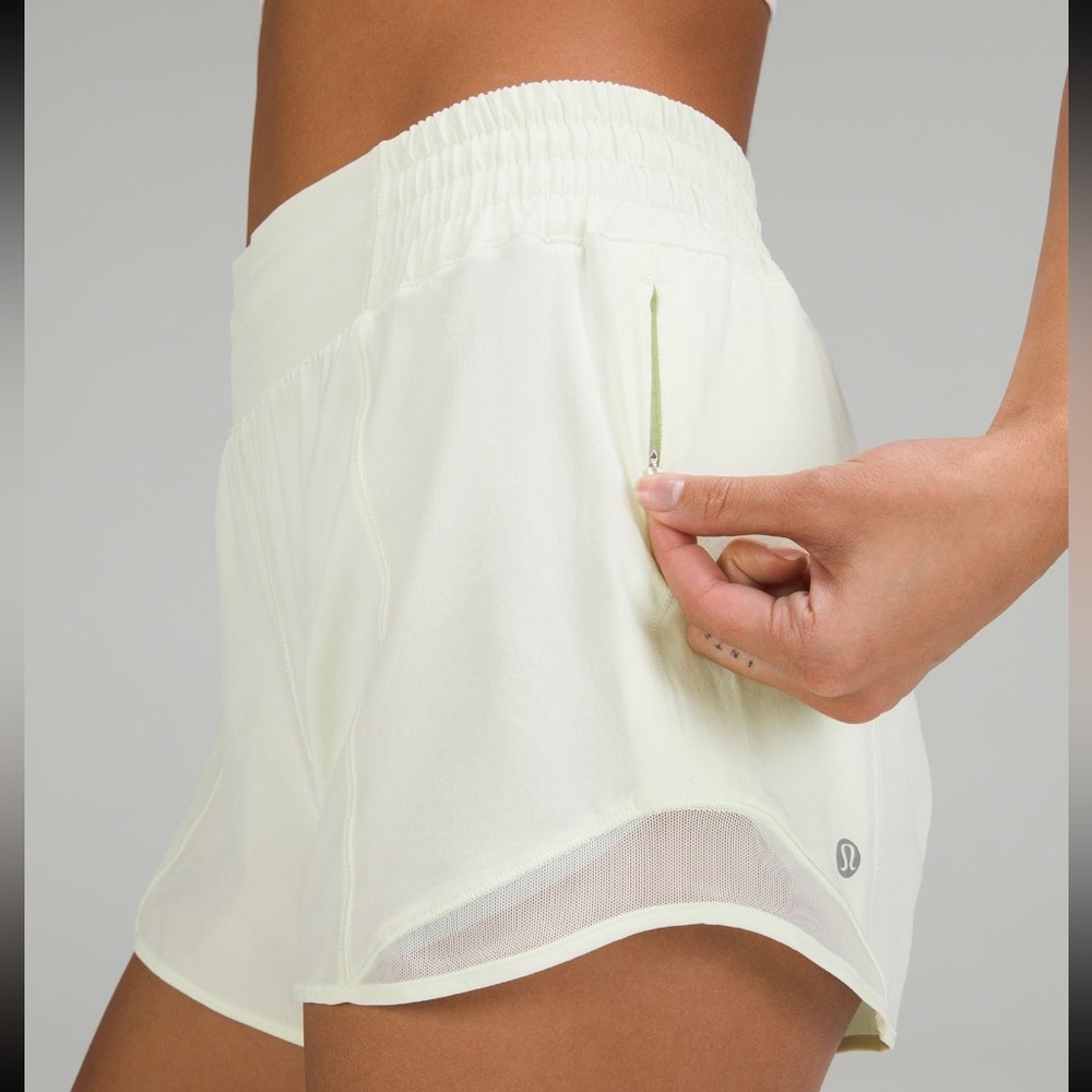 lululemon athletica Light Yellow Athletic Shorts